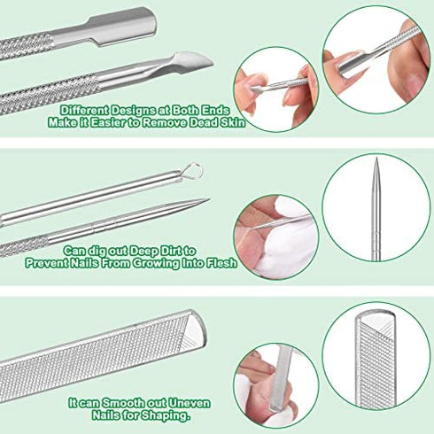 6-Pack Ingrown Toenail File and Lifters, Professional Surgical Stainless Steel Ingrown Toenail Removal Tool Kit, Manicure Treatment Pedicure Nail Correction Polish Pain Under Sidewall Cleaner Relief