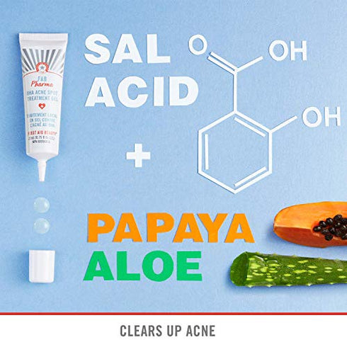 First Aid Beauty FAB Pharma BHA Acne Spot Treatment Gel 2% Salicylic Acid, Treatment for Breakouts, Whiteheads, Blackheads and Acne Blemishes