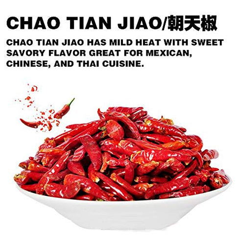 Dried Sichuan Chili Peppers Whole 4 Ounces, Mild, Used in Mexican, Chinese, Thai Dishes, Premium Szechuan Dried Red Chilies for Chili Oil, Paste, and Sauce