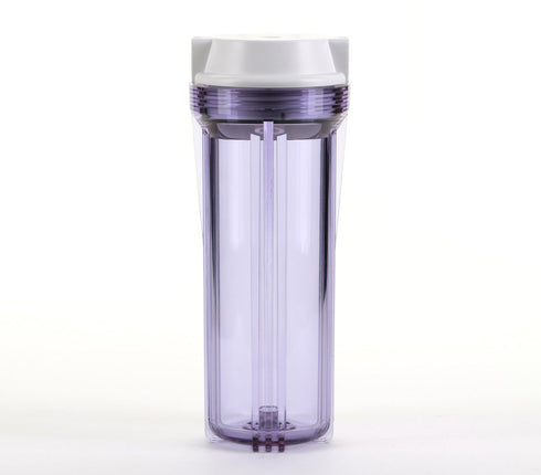 Hydronix HF2-10CLWH12, 10" Clear Housing with White Flat Cap For RO & Filtration Systems, 1/2" Ports