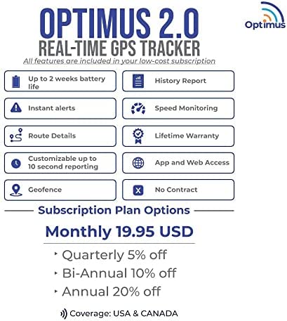 GPS Tracker - Optimus 2.0 for Vehicles, Fleets, Assets, People – 4G LTE Real-Time GPS Tracking Device – Instant alerts - Low Cost Subscription Plan