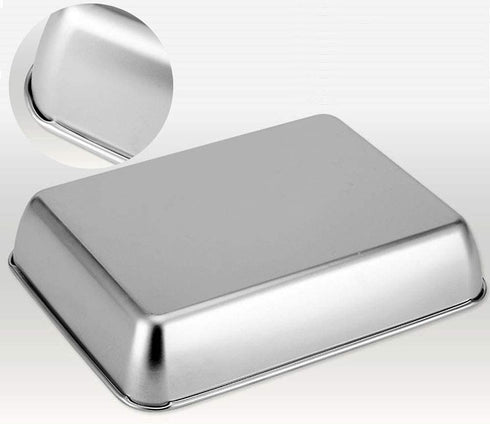 Sheet Pan, Stainless Steel Baking Pans Tray, Toaster Oven Pan Stainless Steel Baking Pan Cookie Sheet (11.22x14.25x2.36 inches)