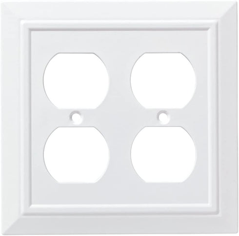 Franklin Brass W35247-PW-C Classic Architecture Double Duplex Wall Plate/Switch Plate/Cover, White