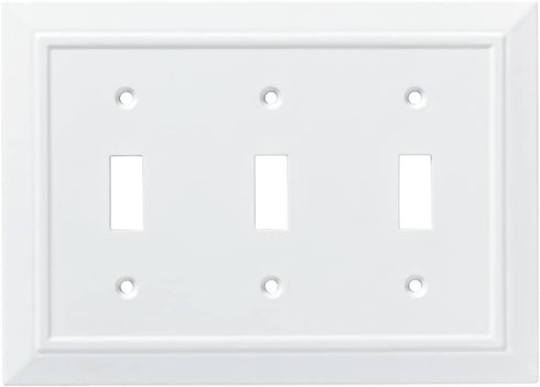 Franklin Brass W35249-PW-C Classic Architecture Triple Switch Wall Plate/Switch Plate/Cover, White, Single