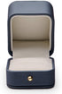Oirlv Gorgeous Steel-Blue Ring Box Premium Leather Ring Gift Box for Wedding,Proposal Jewelry Storage Case