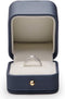 Oirlv Gorgeous Steel-Blue Ring Box Premium Leather Ring Gift Box for Wedding,Proposal Jewelry Storage Case