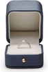 Oirlv Gorgeous Steel-Blue Ring Box Premium Leather Ring Gift Box for Wedding,Proposal Jewelry Storage Case