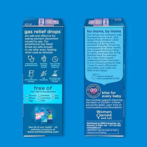 Mommy's Bliss Gripe Water Original 2 Fl Oz & Baby Gas Relief Drops 1 Fl Oz Combo Pack, Helps Relieve Baby's Gas, Colic, Hiccups & General Fussiness, Safe & Gentle for Babies, Total 3 Fl Oz