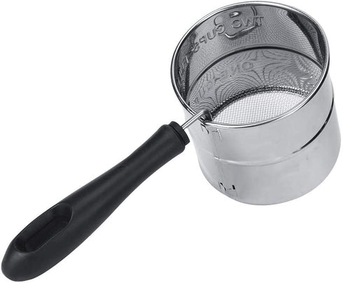 Powder Sifter Stainless Steel Flour Powder Sugar Shaker Fine Mesh Sieve Cocoa Cinnamon Spices Strainer Kitchen Baking Tool