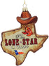 Kurt S. Adler 4.875-Inch Glass Texas Ornament, Multi