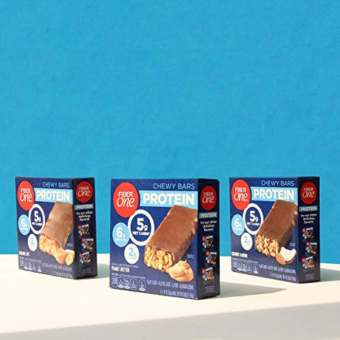 Fiber One Chewy Protein Bars, Caramel Nut, Protein Snacks, 1.17 oz, 5 ct