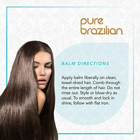 PURE BRAZILIAN - Silk Smoothing Balm With Keratin, Hydrolyzed Silk & Coconut Oil (6.78oz)