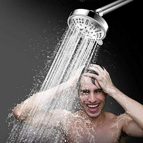HOPOPRO Upgraded 9 Settings High Pressure Shower Head, Fixed Showerhead Adjustable Bathroom Showerhead Multi-functional Wall Mount Rainfall Showerhead for Low Water Flow