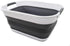 SAMMART 17.5L (4.6 Gallon) Small Collapsible/Foldable/Pop Up/Portable Washing Tub, Water Capacity 13.5L/3.5 Gallon (1, White/Grey)