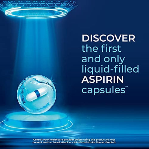 VAZALORE® Aspirin 81mg for Adults | Low Dose Aspirin Heart Therapy | Liquid-Filled Capsules to Help Protect Stomach | Pain Relief | 30 Count