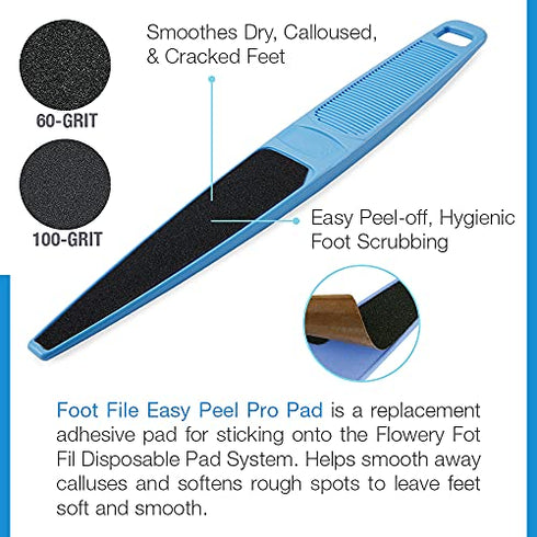 Flowery Foot File Easy Peel Pro Pad, Disposable Replacement Adhesive Pad for D-Files - Combo Pack 24 pcs