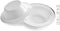 " OCCASIONS" 40 Piece Plates Pack, Heavyweight Disposable Wedding Party Plastic Bowls (6 oz Dessert Bowls, White & Silver Rim)