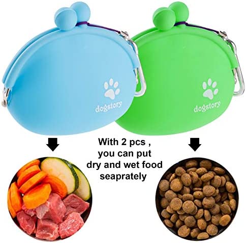 fidget pencil 2 Pack Silicone Dog Treat Bag Pet Treat Pouch, Fashion Portable Small Dog Training Container Coin Purse Key Case Coin Pouch(Blue and Green)