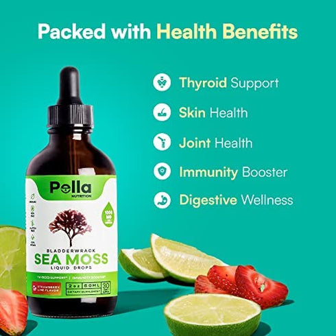 Sea Moss - Organic Liquid Drops - 1000mg - 4X Stronger Than Pills & Capsules - Ultra Concentrated Irish Moss 2oz Natural & Advanced Superfood, Immunity Booster - Joint, Digestion, and Thyroid Support