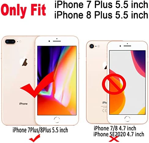 Qokey for iPhone 8 Plus Case,iPhone 7 Plus Case 5.5 inch Flower Cute Stand Cover for Women Girls 360 Degree Rotating Ring Stand Kickstand Soft TPU Shockproof Rose Butterfly