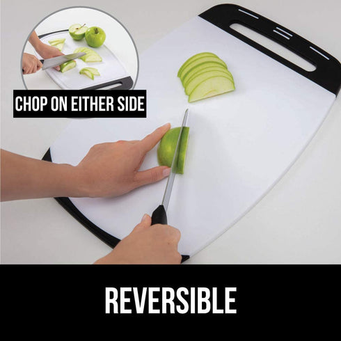 Gorilla Grip Reversible, Oversized, Thick Cutting Board Set of 3, Grip Handle, Deep Juice Grooves, Slip Resistant, Large Kitchen Chopping Boards for Meat, Veggies, Fruits, Dishwasher Safe, Hot Pink