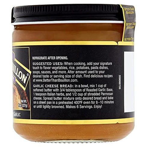 Better Than Bouillon Premium Roasted Garlic Base, Made with Seasoned Roasted Garlic, 38 Servings Per Jar, 8 Ounce Jar (Pack of 1)