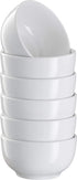 Kook Ceramic Prep & Dip Kitchen Bowls, For Ingredients, Cereal, Soup, Rice, Dessert, Microwave & Dishwasher Safe, 10 oz, White, Set of 6