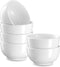 Kook Ceramic Prep & Dip Kitchen Bowls, For Ingredients, Cereal, Soup, Rice, Dessert, Microwave & Dishwasher Safe, 10 oz, White, Set of 6