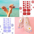 352 Pieces 16 Sheets Gradient Marble Full Toe Wraps Stickers Adhesive Toe Nail Wraps DIY Glitter Toe Nails Manicure Decals with 2 Pieces Nail Files for Women Girls Nail Art