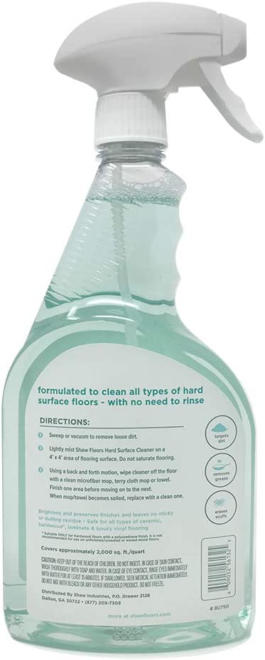 Shaw Floors Hard Surface Floor Cleaner for Ceramic Laminate Hardwood and Luxury Vinyl 32 Fl Oz Spray