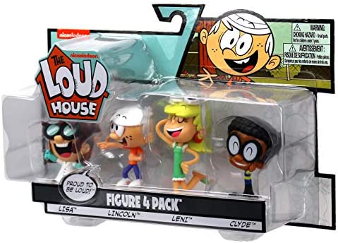 The Loud House Figure 4 Pack - Lincoln, Clyde, Lisa, Leni - Action Figure Toys from The Nickelodeon TV Show - 3" Each - Ages 4+