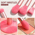 BS-MALL Makeup Brushes Premium Synthetic Bristles Powder Foundation Blush Contour Concealers Lip Eyeshadow Brushes Kit,16Pcs, Pink