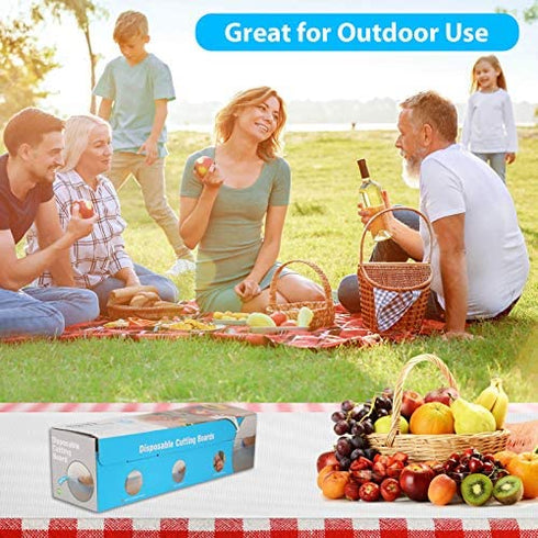 Redvigh Disposable Plastic Cutting Boards For Kitchen & Outdoor, Cooking Prep, Camping, BBQs, Traveling or Kitchen – Easy To Use Flexible Cutting Board Sheets With Built In Sliding Cutter 9.83'