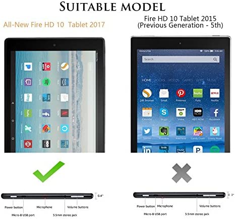 Fingic Amazon Fire HD 10 Case 2017&2019,Kindle Fire HD10 2017/2019 Cases, Luxury Sparkly Folio Folding Stand Cover with Holder & Auto Wake/Sleep Smart Case for Fire HD 10 inch Tablet Case,Rose Gold