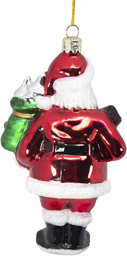 HERSHEY'S Kurt Adler Glass Santa Bar Ornament, 5-Inch