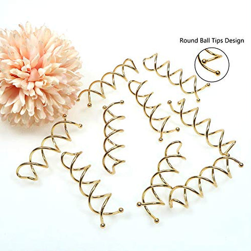 TUUXI 10pcs Spiral Hair Pins 2 Inch Gold Metal Fast Bun Hair Accessories Spiral Bobby Pins Spin Twist Screw Hair Pins for Women Hair Style DIY