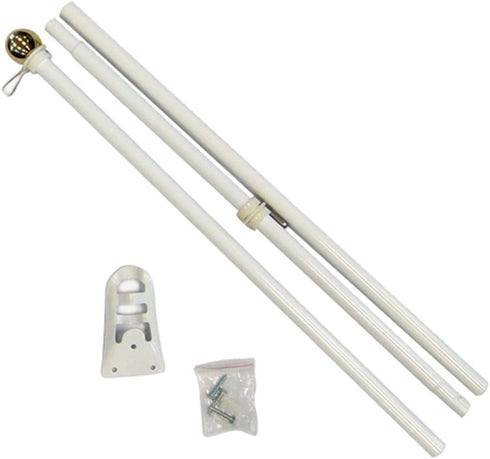 FlagsImp 6 Foot Steel White Pole with (Ball)