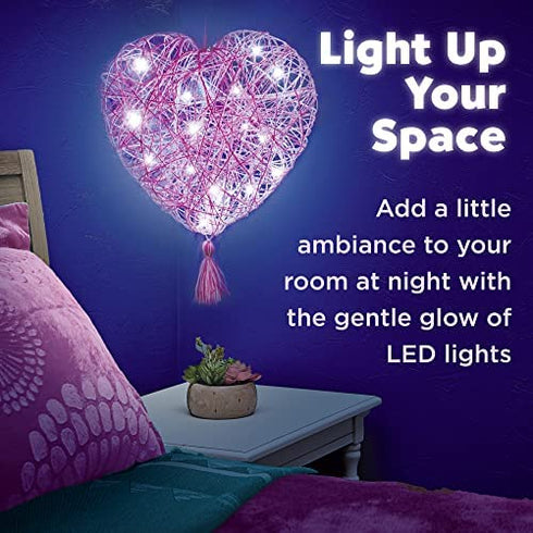 Creativity for Kids String Art Heart Light - Create a Heart Shaped String Art Lantern - String Art Kids for Kids Pink