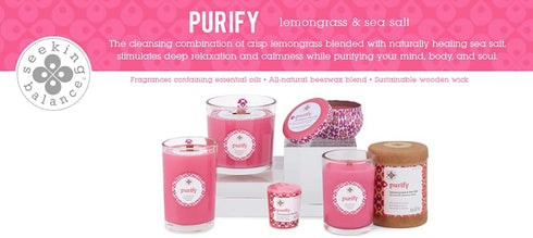 Root Candles Seeking Balance Beeswax Blend Candle, 6.5-Ounce, Purify: Lemongrass & Sea Salt