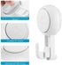 LUXEAR Suction Hooks Powerful Vacuum Suction Cup Hooks- Heavy Duty Shower Hooks Waterproof Suction Hanger for Bathroom Kitchen Towel, Robe, Loofah Removable and Reusable Hooks for Bags Coat (2 Pack)