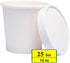 Belinlen Paper Ice Cream Cups with Paper Lids, Paper Hot/Cold Soup Cups with Lids (White) (25, 16 oz)