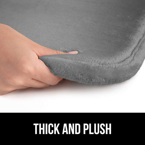 Gorilla Grip Thick Memory Foam Bathroom Rug for Toilet Base, Soft Absorbent Velvet Topside Floor Mats, Square Shape Contour Mat, Machine Wash, Cushioned Luxury Rugs for Bath Room, 22.5x19.5, Graphite