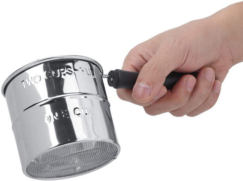 Powder Sifter Stainless Steel Flour Powder Sugar Shaker Fine Mesh Sieve Cocoa Cinnamon Spices Strainer Kitchen Baking Tool
