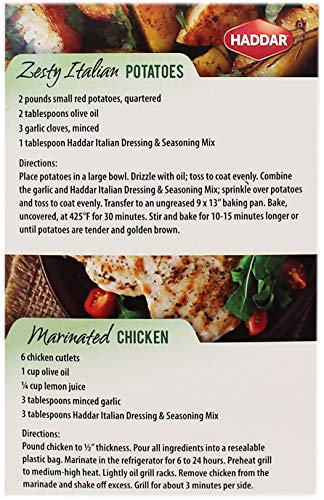 Haddar, Gluten Free Italian Dressing & Seasoning Mix 1.8oz, (3 Packets) For Seasoning and Salad Dressing