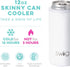 Swig Life Skinny Can Cooler, Stainless Steel, Dishwasher Safe, Triple Insulated Slim Can Sleeve for 12oz Tall Skinny Can Beverages (White)