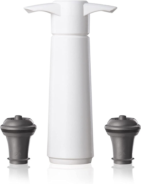 The Original Vacu Vin Wine Saver with 2 Vacuum Stoppers White