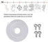 OOTSR [2 Pack White Curtain Wire, Plastic Coated Window Curtain Wire, Picture Hanging Wire with 8 Pairs of Screw Eyes and Hooks