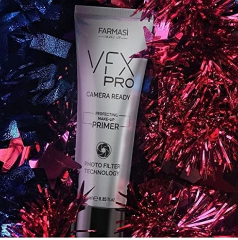 Farmasi VFX PRO Camera-Ready Primer Face Makeup, Advanced Pore Minimizer for Dry, Oily, or Combination Skin, Silky Smooth Skin Revitalizer with Oil-Free Support, Leightweight and All-day Hold, 25 mL