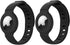 (2 Pack) Kids / Adults Anti-Lost Bracelet for AirTag, iZi Way Soft Silicone Wristband Watch Band Protective Case Cover Holder for Apple Air Tag Tracker - Black