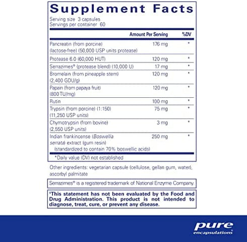 Pure Encapsulations Systemic Enzyme Complex | Supplement to Support Muscle, Joint, Cartilage, and Connective Tissue Health* | 180 Capsules